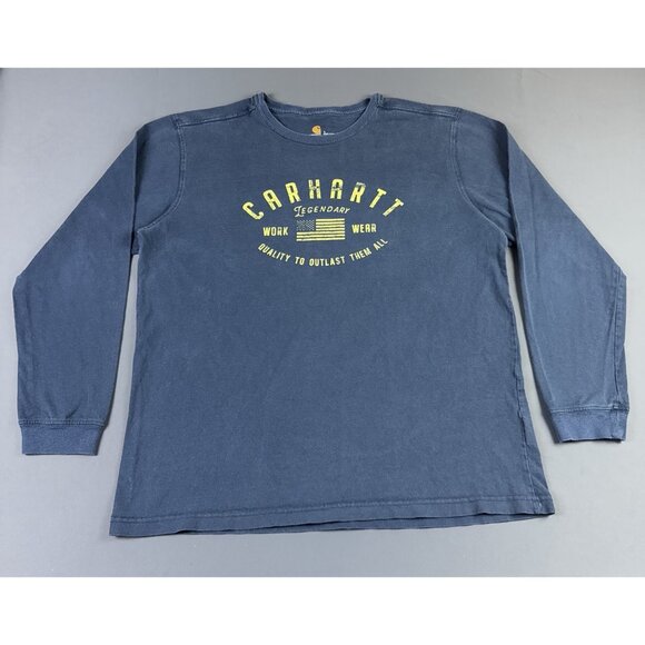 Carhartt Work Wear Quality To Outlast Them All Longsleeve Shirt USA Made Rare - Picture 1 of 7
